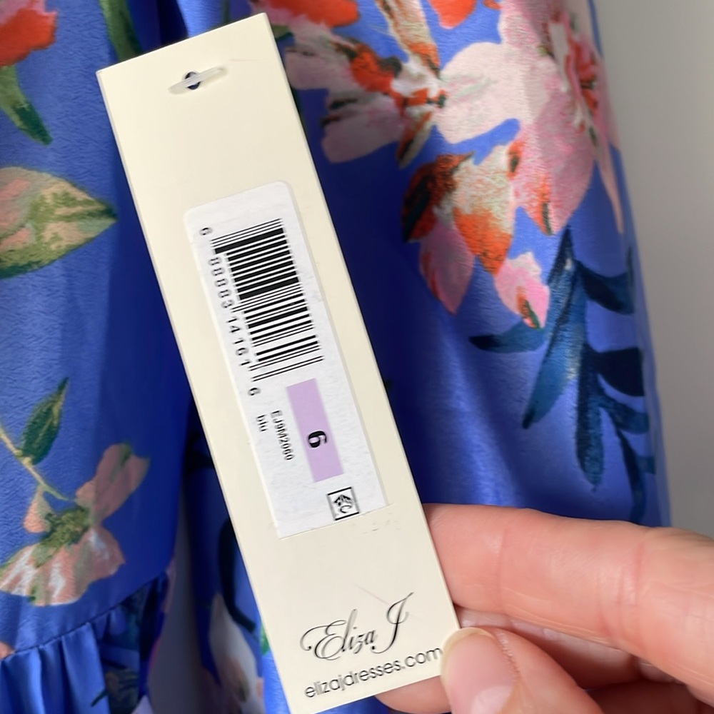 Eliza J Floral Print Pleated Faux Wrap Midi Dress - Picture 4 of 5